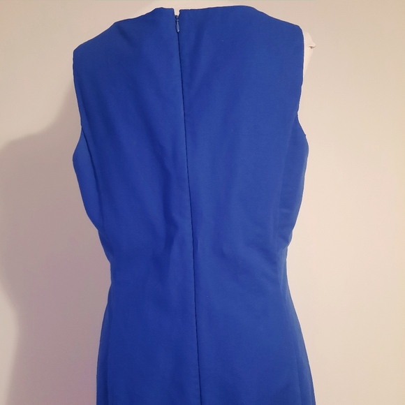 Blue Square Neck Straight Dress Size 14 - Picture 3 of 12